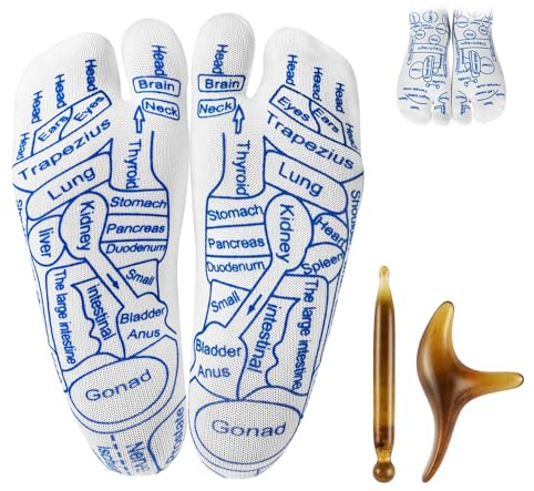 Alaoo Reflexzonen Socken Fußreflexzonen mit Massagewerkzeugen,Frauen | Fußmassage-Socken-Set, Lindern Sie Müdigkeit und verbessern Sie die Fußgesundheit, Akupressur-Reflexzonenmassage-Fußsocken