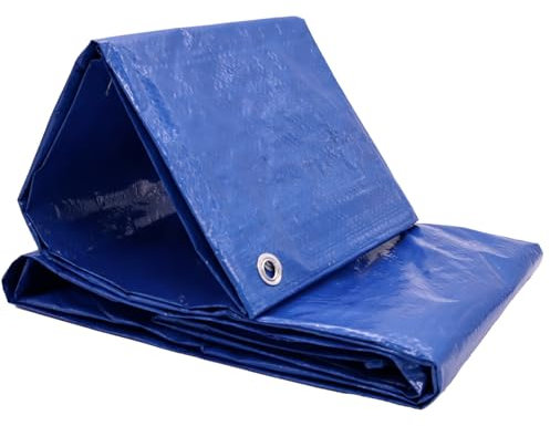 Lacers JaffaLine Gewebeplane - Robuste & wasserdichte Abdeckplane in verschiedenen Größen und Farben für optimalen Schutz im Outdoor-Bereich Blau (3x4m)