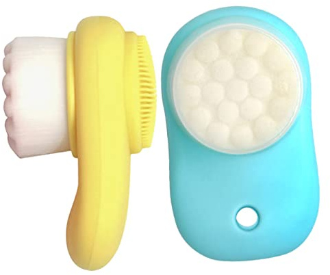 NIYANGLE 2 Stück-pack Silikon Gesichtsreinigungsbürste für Frauen mit Doppelseitigem Ergonomischem Design zur Sanften Hautglättung und Entfernung Toter Hautzellen