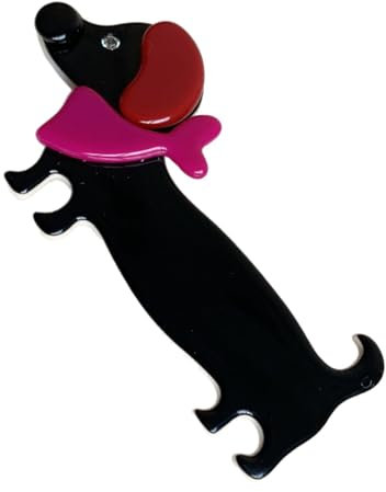 Popular pinza de pelo de perro salchicha de acetato divertido para todas las edades