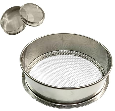 Metal Garden Riddle | 3mm Fine Mesh Soil Sieve | Heavy Duty Garden Riddle | Small Fine Mesh Strainers | Gardening Seedling Filter Tool for Dirt, Sand, Rock, Filtration, Compost, 20/30cm