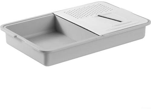 Yhenlovtt Veggie Prep Station with Cutting Board, 6-In-1 Kitchen Cutting Board Set with Container Vegetable Chopper Prep Station Food Slicer Dicer with Storage Compartment