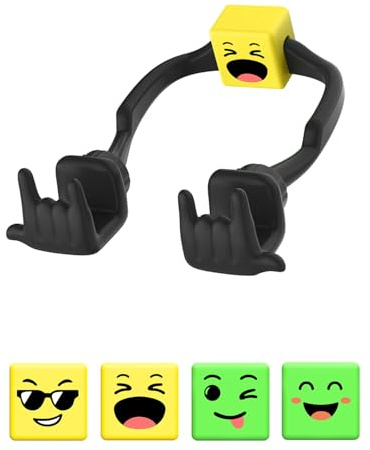 Geschenke für Frauen Männer Mädchen und Jungen Handyhalter: Weihnachten Geschenk Rock-Geste Handyhalterung mit Stimmungswürfel Nikolaus handy halterung tisch Kleine Gadgets zu Weihnachten Geburtstag