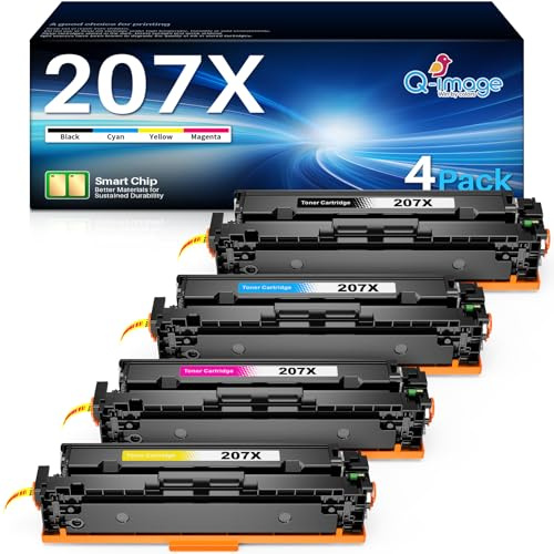 207X Toner Set (Mit Chip) Kompatibel für HP 207X 207A Tonerkartusche | Kompatibel für Laserjet Pro MFP M283fdw Toner für M255dw M282nw M283fdn W2210X W2211X W2212X W2213X,4er-Pack