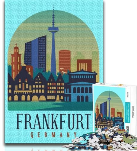 1000-teiliges Puzzle für Jugendliche und Erwachsene, Frankfurt, anspruchsvolles Spielspielzeug, ganze Familie (75x50cm)