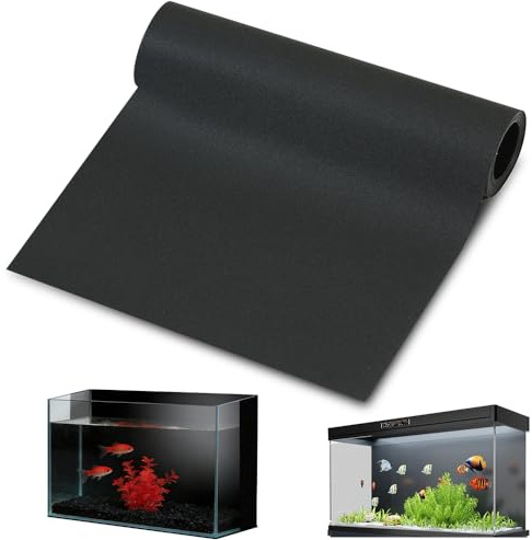 Weciau Aquarium Rückwand, 300 * 40CM PVC Statisch Aquarium Rückwandfolie, Aquarium-Tapetendekorationen Zuschneidbar für Aquarium Rückwand Terrarium Rückwand, Schwarzer