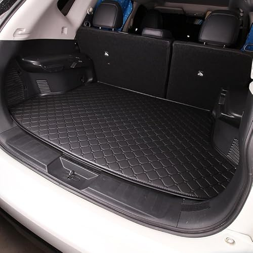 MNHCAC Auto Kofferraummatten für VW T-ROC R-Line 2019-2023 2024 2025 2026, Kofferraummatte, Kofferraumschutz, Wasserdicht rutschfest Kofferraum Schutzmatte,A-Black with Black Thread