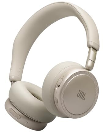 JBL Live 680NC Cuffie On‑Ear Wireless con Cancellazione del Rumore, Beige