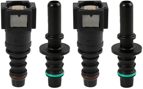 Set di 2 raccordi rapidi per tubo del carburante SAE da 7,89 mm a 5/16 pollici (8 mm), connettore diritto in nylon per linea del carburante, terminale per riparazione auto