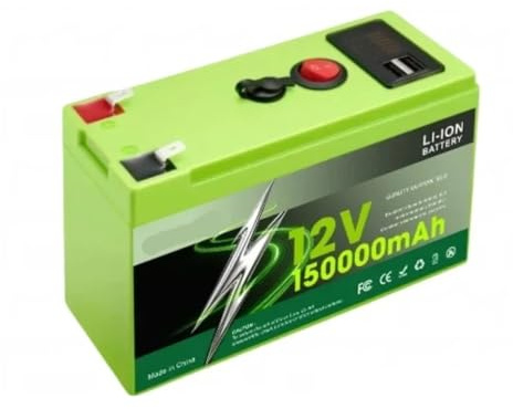 Batteria Solare Al Litio Ferro Da 150AH 12,8 V LiFePO4 for Camper, Roulotte, Pesca Marina, Vita All'aria Aperta