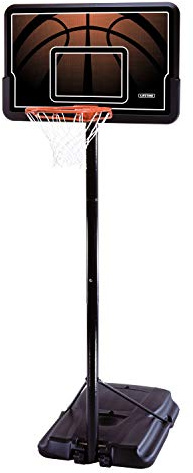 Lifetime 90040 Basketballsystem, höhenverstellbar, tragbar, 44 Zoll Rückwand, Schwarz/Orange