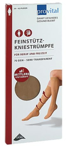 provital Damen Feinstützstrumpf 70 DEN - Elegant & Komfortabel, Feine Optik - Sanfter Stützeffekt, Atmungsaktiv, Weich, Für Alltag & Beruf, Auch für empfindliche Haut geeignet
