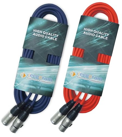2 x MC de Keepdrum 001 x XBL 10 m Cable de micrófono XLR/XLR 1 x Rojo 1 x Azul