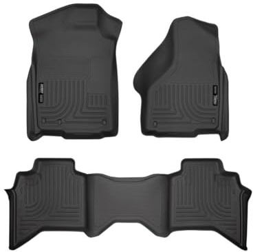 Husky Liners Weatherbeater Fußmatten, passend für 2002–2008 Ram 1500 Crew Cab; 2003–2009 Ram 2500/3500 Crew Cab, vorne und 2. Reihe, 3-teilig, schwarz – 98031