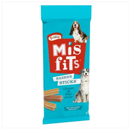Misfits Nasher Treats Sticks for Dogs, Chicken and Beef, 175g