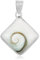 EYS JEWELRY® Damen-Anhänger Eckig 23 x 19 mm Shiva Auge Muschel 925 Sterling Silber weiß im Etui Damenanhänger