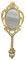 zeitzone Handspiegel Prinzessin Gold Barock Schminkspiegel Antik-Stil Karneval Halloween