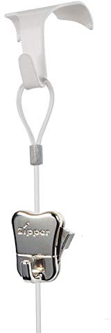 STAS white Moulding Hook + Perlon Cord with Loop 59 + Zipper Hook by Stas Picture Hanging Systems