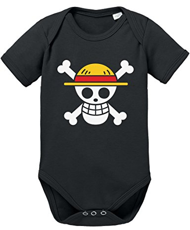 Ruffy Luffy One bébé Piece de crâne Pirate d'or Roger Body de bébé Body Star, Farbe2:Schwarz;Größe2:62