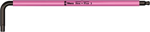 Wera 05022606001 950 SPKL Clés mâles coudées Multicolore, system. métrique, BlackLaser, Hex-Plus, 3.0 mm, Noir/light Pink