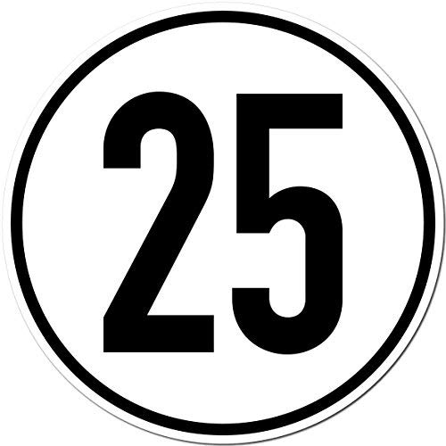 GreenIT 2 Stück 20cm Aufkleber Sticker 25 km/h kmh Geschwindigkeit Auto Pkw Bus LKW Anhänger Schild