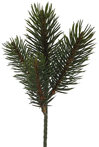 creativ home Künstliche TANNENZWEIGE REAL mit 4 Trieben. Ca 24 cm. Set mit 24 Stück.