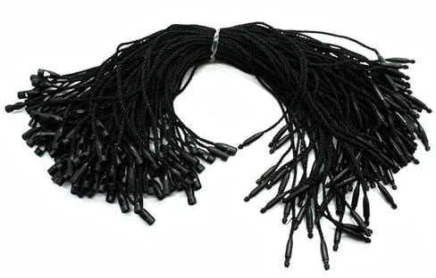Weddecor Black Nylon String Hang Tags, Snap Lock, 1000pcs, 7 inches | Pin Loop Price Tag Fastener, Easy & Fast to Attach Labels and Security Tags for Gifts, Clothing, Luggage & Craft Accessories