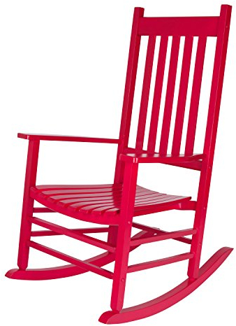 Shine Company Vermont Schaukelstuhl für Veranda, hohe Rückenlehne, Holz, Chili Pepper