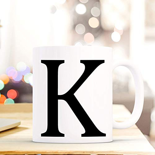 ilka parey wandtattoo-welt Tasse Becher mit Buchstabe K Geschenk mit Buchstabenmotiv Kaffeetasse Buchstabentasse mit großem K Kaffeebecher ts810
