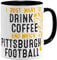 OM3® - Pittsburgh-Coffee - Tasse | Keramik Becher | American Football Mug | 11oz 325ml | Beidseitig Bedruckt | Schwarz