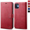 OCASE for iPhone 11 Case, PU Leather Wallet, Magnetic Flip Folio Cover with Card Holders, Shockproof TPU, and Kickstand for 6.1 Inch iPhone 11, Red