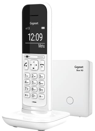 Gigaset CL390 - Schnurloses Design DECT-Telefon - Freisprechfunktion- 2 Akustik-Profile, Grafik Display, leichte Bedienung mit intuitiver Menüführung, inkl Basisstation Box 90, weiß [Deutsche Version]