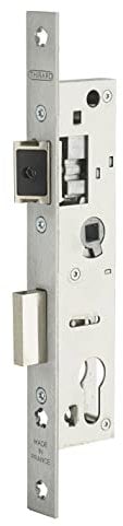 THIRARD - Boîtier de Serrure Encastrable à Cylindre pour Menuiserie Métallique - Axe 24 mm - Entr’axe 70 - Bouts Carrés - Inox - Têtière Inox - Demi-Tour Réversible - Sécurité Optimale - Gris