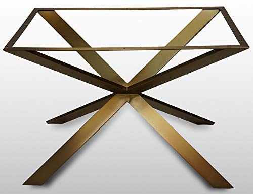 0001 Stainess Steel Polished Spider Dining Table Cross Frame in Matt Gold