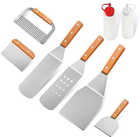 8 PCS Kit Barbecue Portable丨Accessoires de Barbecue en Acier Inoxydable丨BBQ Outils Ustensiles, pour Le Camping, Jardin, Extérieur, Randonnée et Voyage Grillade Barbecue,Idées Cadeaux pour Hommes