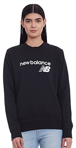 New Balance Classic Core Fleece Crew Sweater, Women, Black, XS