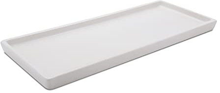 K&K Keramik Unterschale/Untersetzer 45x18cm für Blumenkasten 48x20x18cm weiß