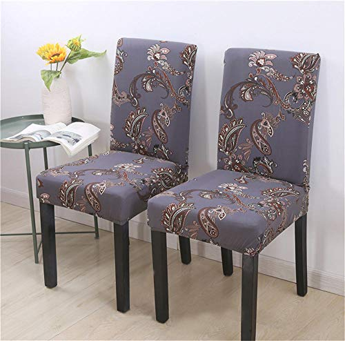 ZZDXW Stuhlhussen 2er Set Flieder Totem Stuhlbezug für Esszimmer Moderne Stuhlhusse Stretch Restaurant Stuhlhusse Dekor Schwingstuhl Hussen für Stühle