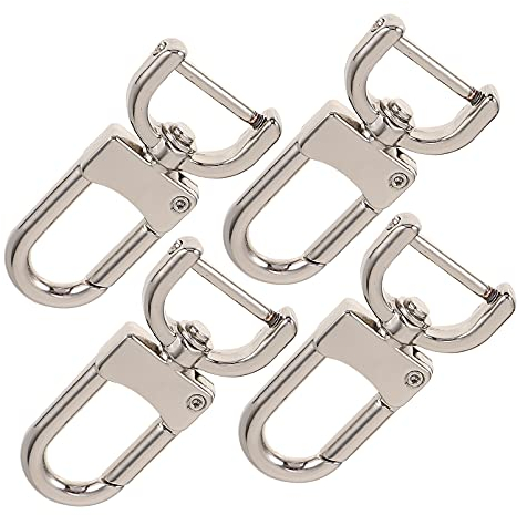 MILISTEN Karabinerhaken mit Drehgelenk, Metall-Karabinerhaken, zum Basteln, für Handtaschen, Schlüsselanhänger, Schmuckherstellung, silberfarben, 4 Stück