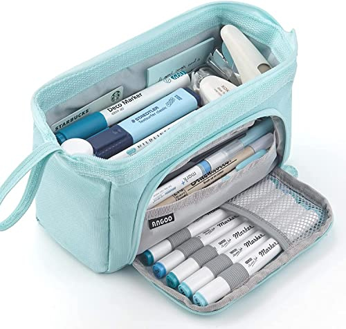 HVOMO Federmäppchen, großes Fassungsvermögen, Stifttasche, Kosmetik, tragbar, Geschenk für Büro, Schule, Teenager, Mädchen, Jungen, Männer, Frauen, Erwachsene
