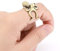 Vintage Farbe Kristall Auge Octopus Ringe Für Frauen Hip Hop Einstellbare Tier Ring Männer Modeschmuck Party Geschenke-Resizable,Antike Bronze