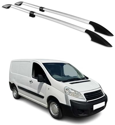 OMAC Dachreling Dachgepäckträger Relingträger kompatibel mit FIAT Scudo 2007-2016 L1 Alu Silber