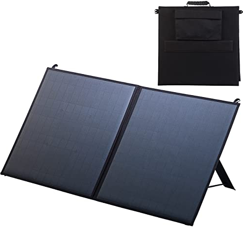 revolt Solarmodul faltbar: Mobiles faltbares Solarpanel, 2 monokristalline Solarzellen, 80 Watt (Solar Camping, Solarpanel für Zuhause, Spannungswandler)