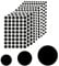 AIEX 9 Sheets 870pcs Screw Hole Cover Stickers, 12/15/21mm Self-Adhesive Cover Caps Screw Hole Stickers Dustproof Screw Covers for Cabinets Mirror Shelf Wood Furniture (Black)