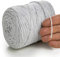 MeriWoolArt® Metallische Makramee Garn 2mm x 225m Farbig für Schnur Schmuckherstellung, Makramee Accessoires Schmuck - Boho Makramee Seil Garn - Glanz Lurex Recyceltes Baumwollgarn (Lurex Asche)