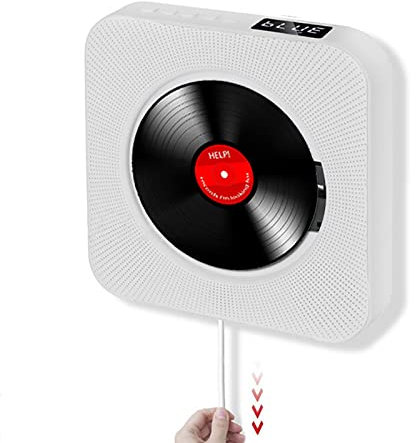 Desktop & Wall Hanging 1 Multi-Role LED Display Remote Control Quality Sound Convenient Radio Function Bluetooth Function Portable CD Player White