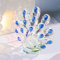 Movdyka Crystal Blue Peacock Figurine Gifts for Women, Handmade Glass Art Collectible Animal for Home Decor, Cute 4.5 Peacock Ornament for Kids