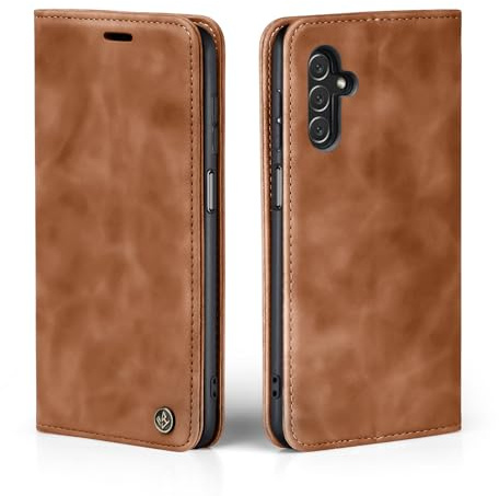 LBH Handyhülle für Samsung Galaxy A13 5G in Hellbraun mit Karten- und Geldfach Smartphone Hülle mit Standfunktion Flip Case Schutzhülle Magnetverschluss Vintage