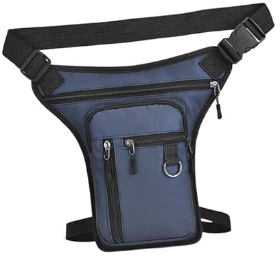 Fenteer Beintasche Motorrad Hüfttasche, Herren Damen Multitaschen Beinbeutel, Taktische Tasche Gürteltasche Outdoor-Werkzeugtasche Fahrrad Multifunktionstasche für Wandern Reiten, Blau