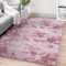FVVRAX Ultra-Plush Shaggy Area Rug for Bedroom & Living Room – Machine Washable Luxury Tie-Dye Carpet, Non-Slip Fluffy Floor Mat for Cosy Homes, Nursery & Dorm Decor, 90x150cm, Dark Pink
